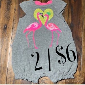 Kissing flamingo jump suit